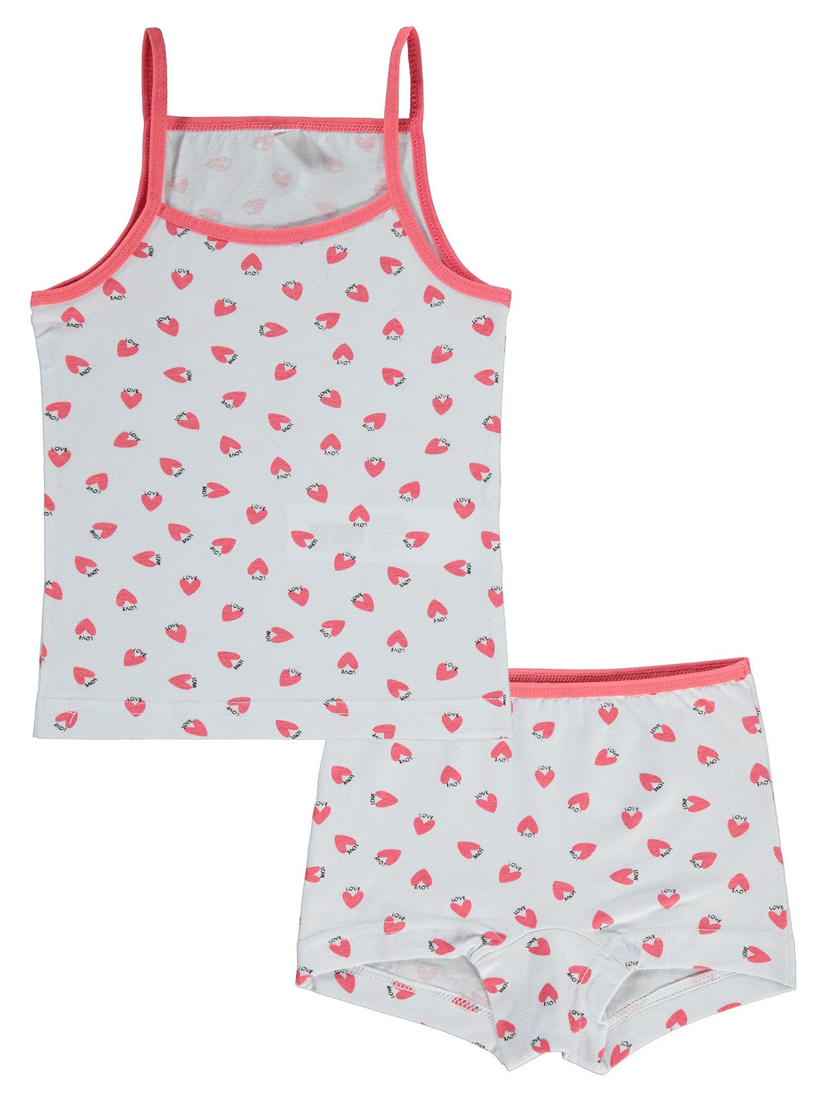 Civil Girls Kalp Empirme Desen 2-10 Yaş İç Çamaşır Takım