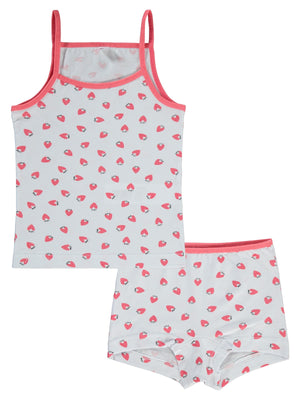 Civil Girls Kalp Empirme Desen 2-10 Yaş İç Çamaşır Takım