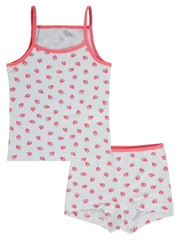 Civil Girls Kalp Empirme Desen 2-10 Yaş İç Çamaşır Takım