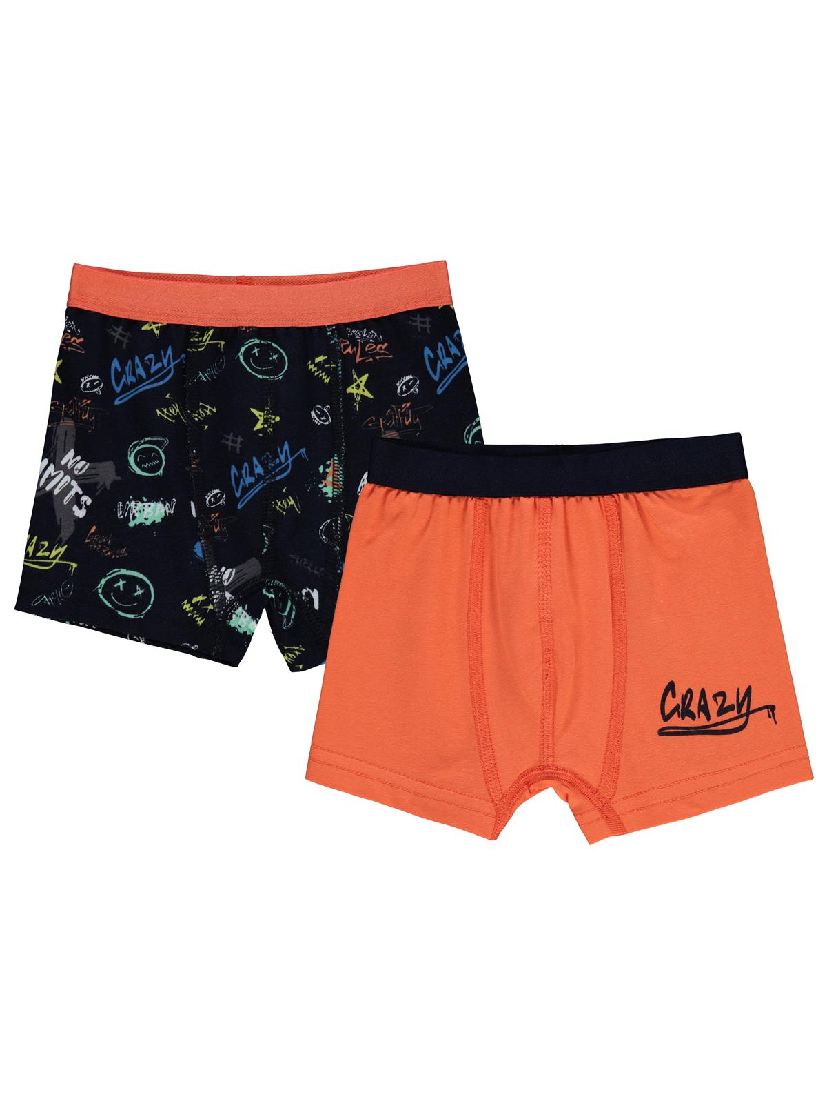 Civil Erkek Çocuk Crazy 2'li Boxer Set | Likralı Süprem Baskılı | Okul Kreş ve Günlük Kullanım