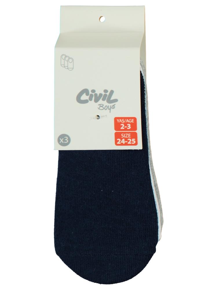 Civil Boys Basic 3'lü 2-12 Yaş Erkek Babet Çorap
