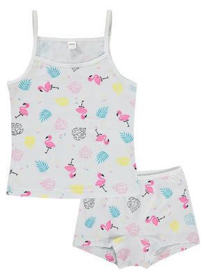 Civil Girls Flamingo Empirme Desen 2-10 Yaş İç Çamaşır Takım