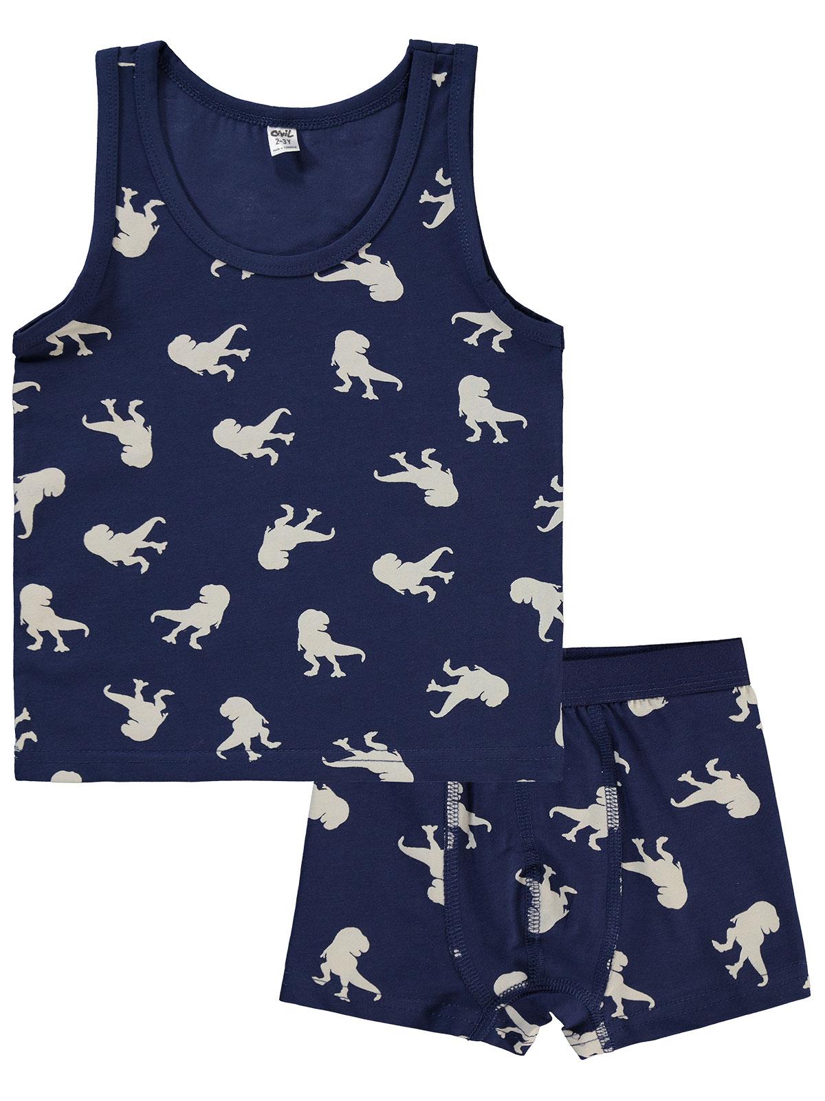 Civil Boys Dinazor 2-10 Yaş İç Çamaşır Takım - Beyaz