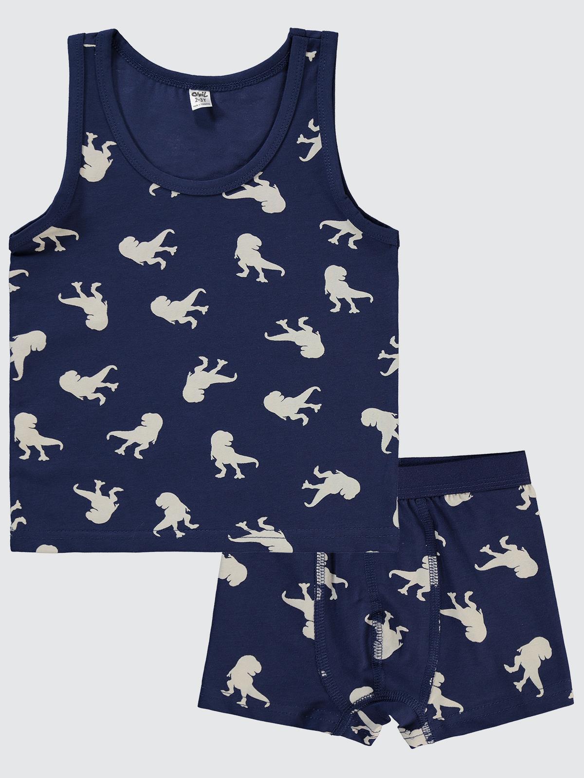 Civil Boys Dinazor 2-10 Yaş İç Çamaşır Takım - Beyaz