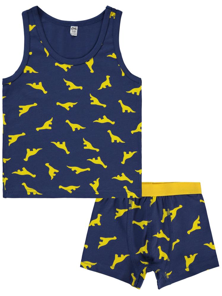 Civil Boys Dinazor 2-10 Yaş İç Çamaşır Takım - Hardal