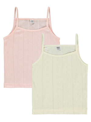 Civil Girls Jakarlı Kalp 2-10 Yaş 2'li Atlet Set - Ekru