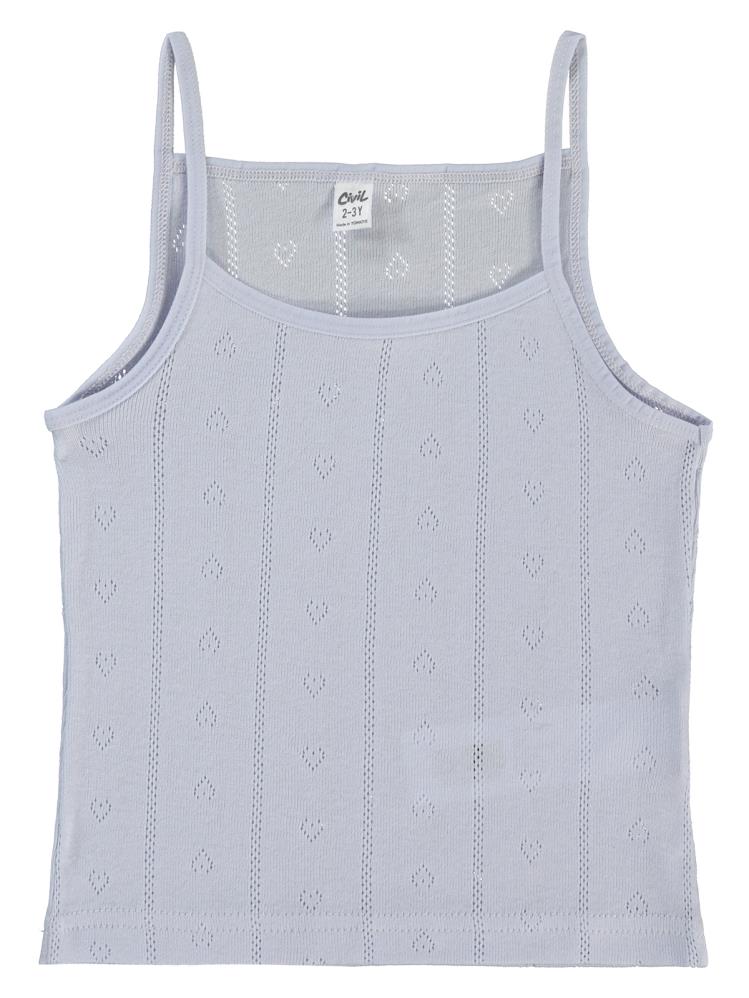 Civil Girls Jakarlı Kalp 2-10 Yaş 2'li Atlet Set - Beyaz