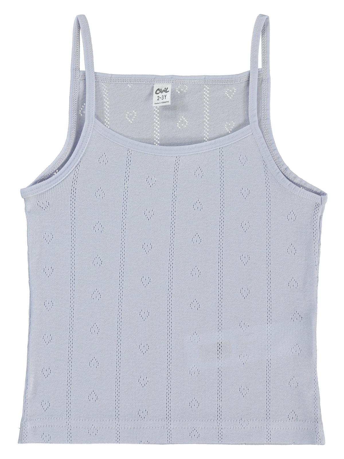 Civil Girls Jakarlı Kalp 2-10 Yaş 2'li Atlet Set - Beyaz