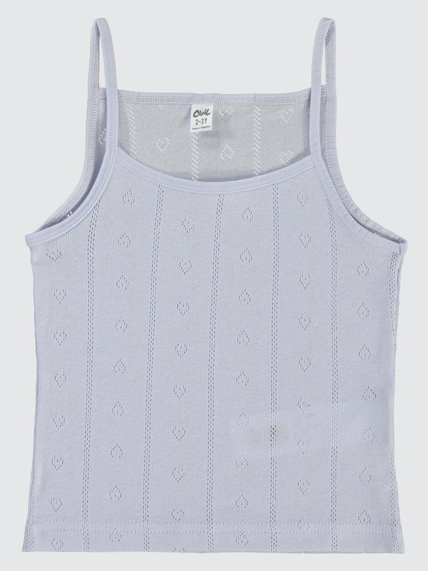 Civil Girls Jakarlı Kalp 2-10 Yaş 2'li Atlet Set - Beyaz