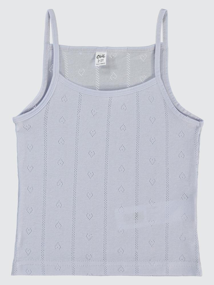 Civil Girls Jakarlı Kalp 2-10 Yaş 2'li Atlet Set - Beyaz