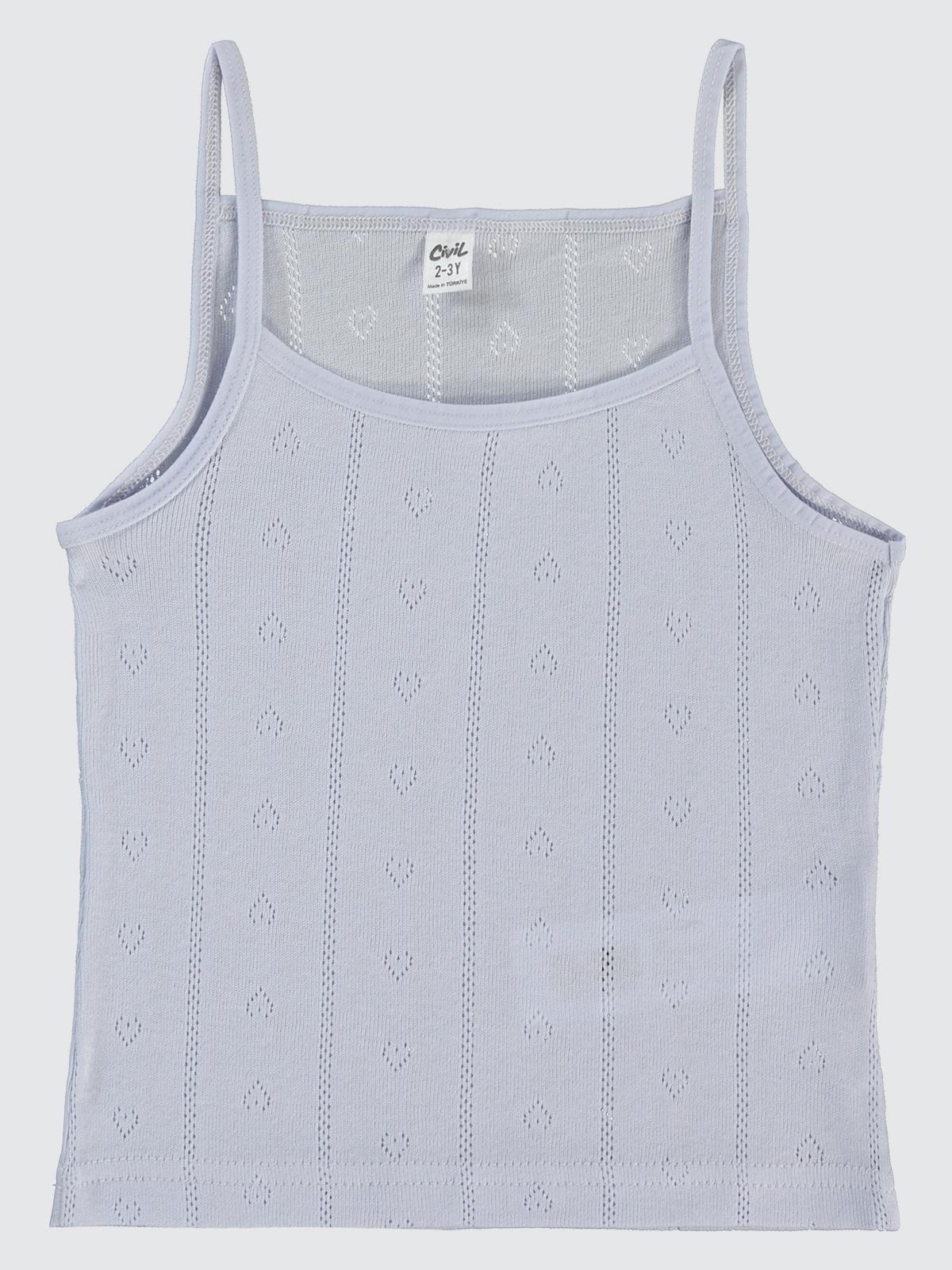 Civil Girls Jakarlı Kalp 2-10 Yaş 2'li Atlet Set - Beyaz