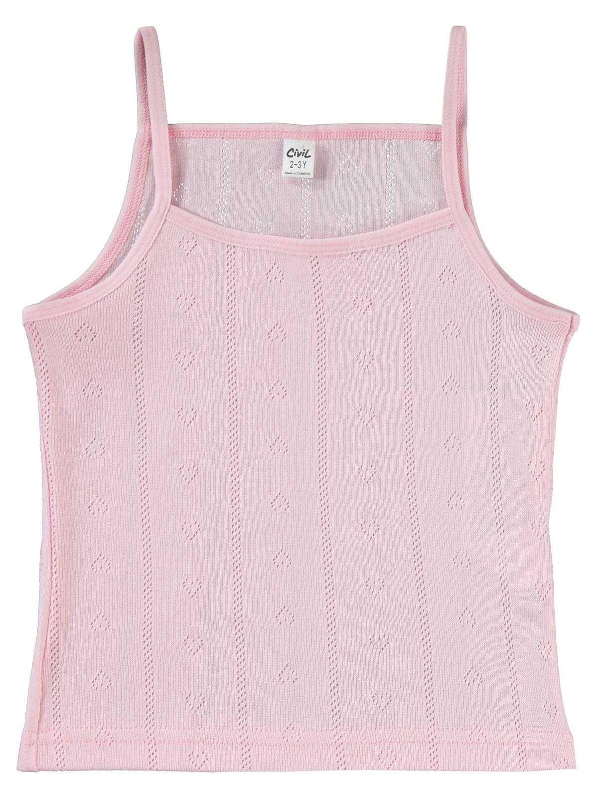 Civil Girls Jakarlı Kalp 2-10 Yaş 2'li Atlet Set - Ekru