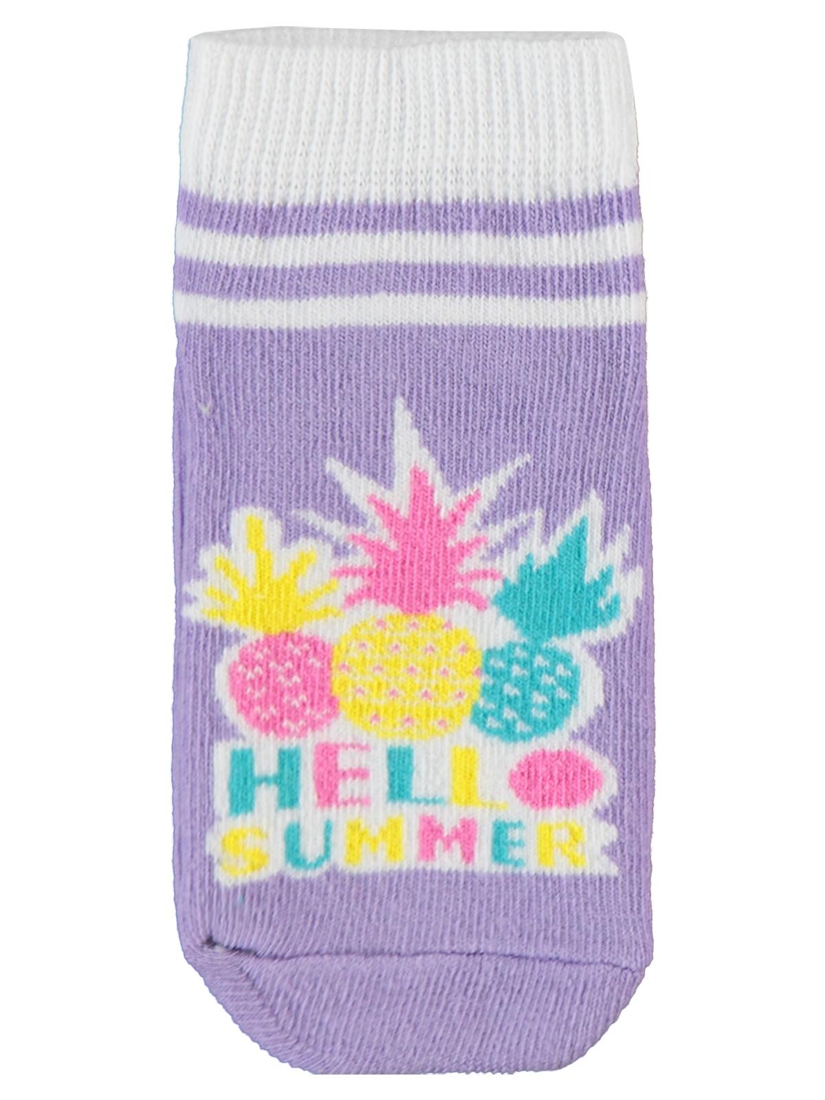 Civil Kız Çocuk Hello Summer 3'lü Kız Patik Çorap | Baskılı | Okul Kreş ve Günlük Kullanım