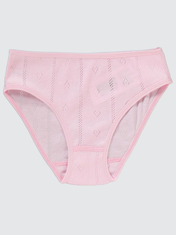 Civil Girls Jakarlı Kalp 2-10 Yaş 2'li Külot Set - Ekru