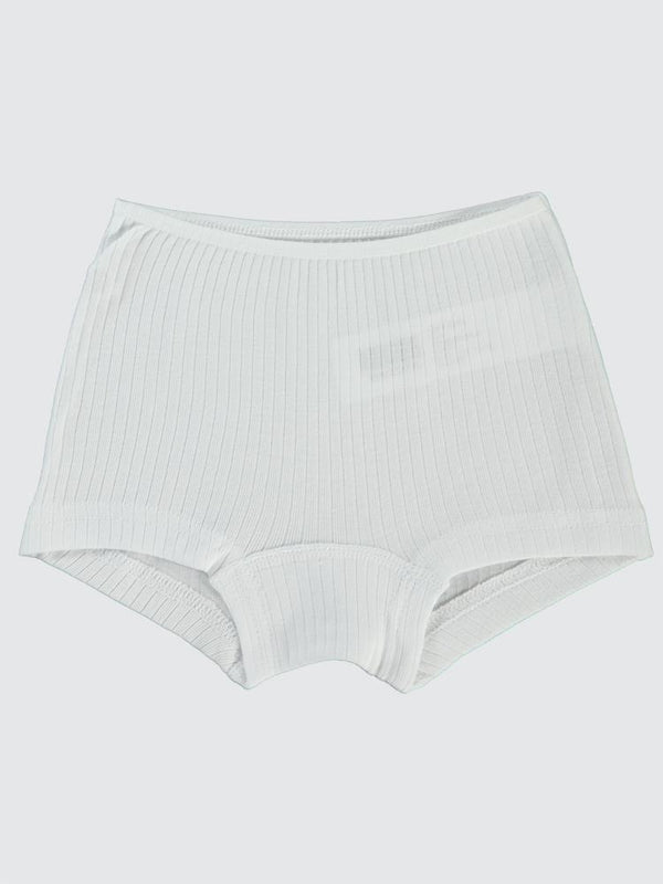 Civil Girls Ribana Çizgili 2-10 Yaş 2'li Boxer Set - Beyaz
