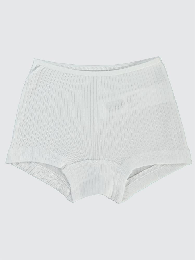 Civil Girls Ribana Çizgili 2-10 Yaş 2'li Boxer Set - Beyaz