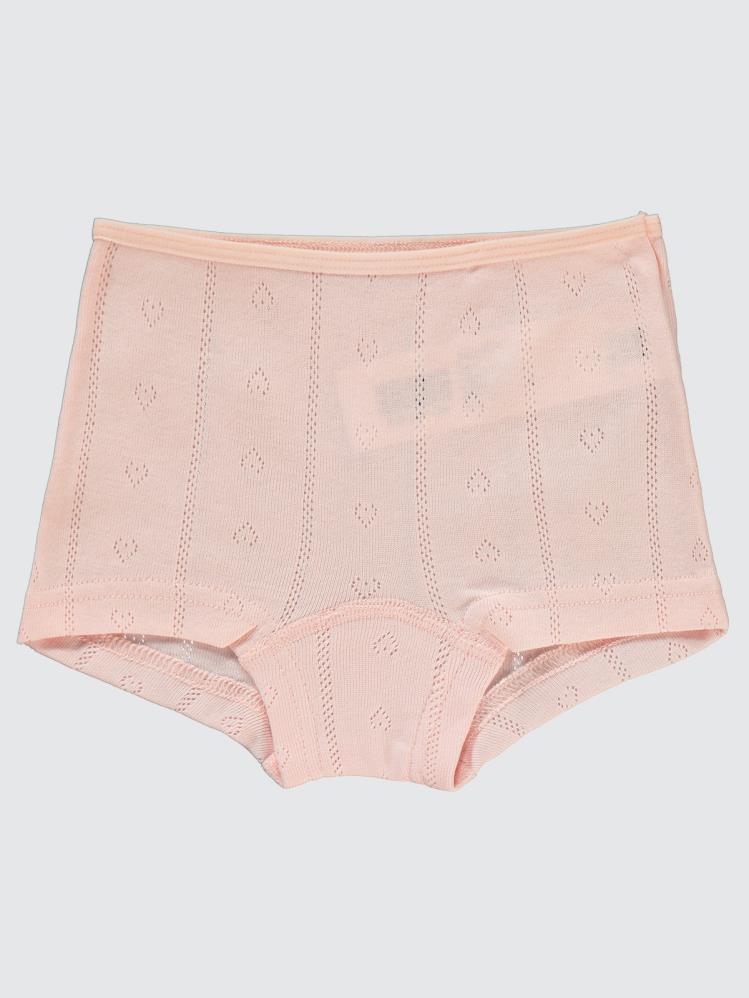 Civil Girls Jakarlı Kalp 2-10 Yaş 2'li Boxer Set - Ekru