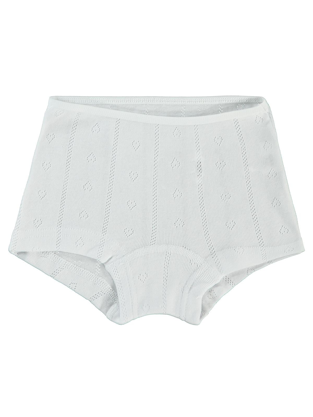 Civil Kız Çocuk Jakarlı Kalp 2'li Boxer Set | Ribana | Okul Kreş ve Günlük Kullanım - Beyaz