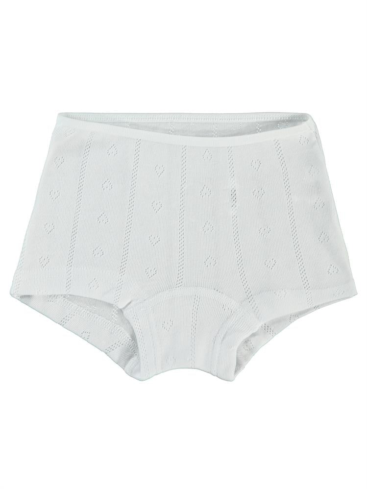 Civil Girls Jakarlı Kalp 2-10 Yaş 2'li Boxer Set - Beyaz