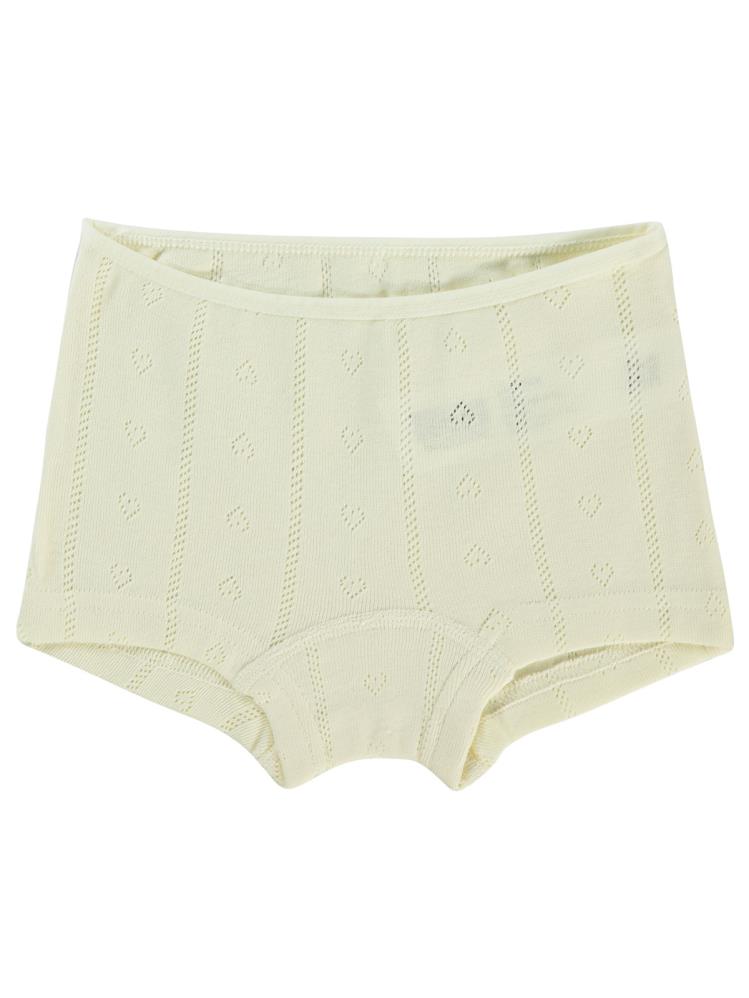 Civil Girls Jakarlı Kalp 2-10 Yaş 2'li Boxer Set - Ekru