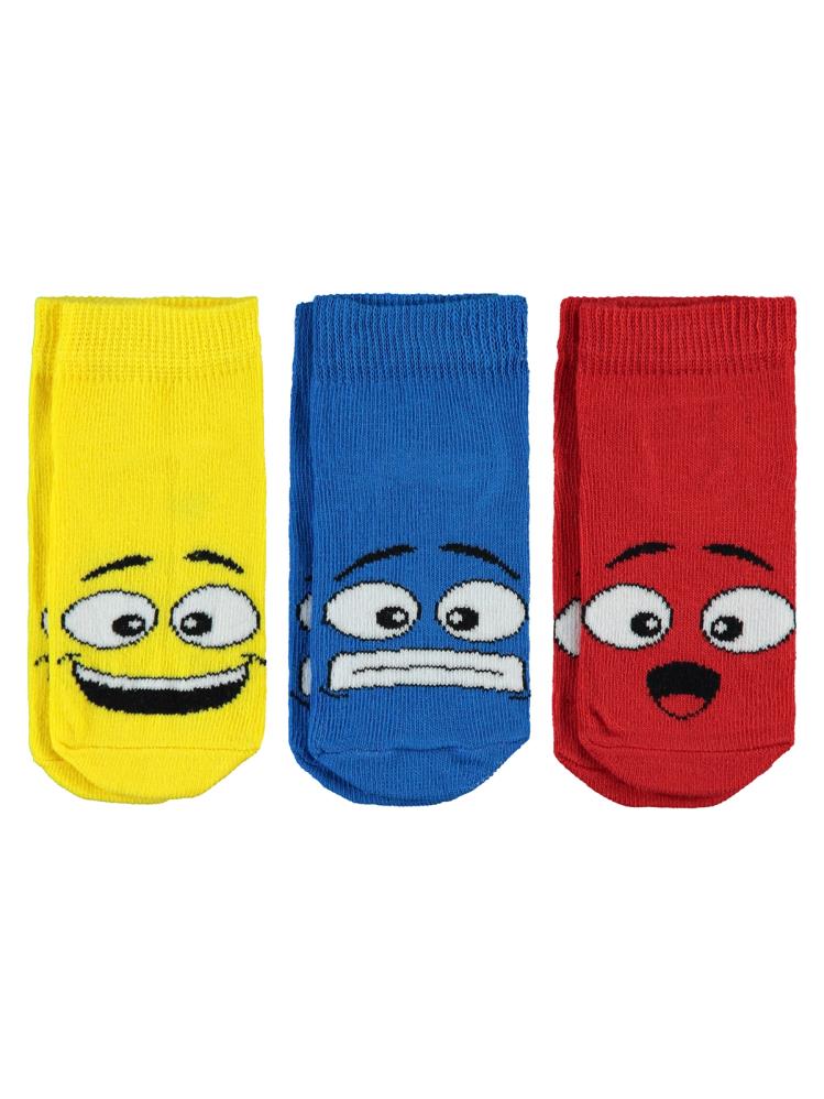 Civil Boys Gülenyüz 3'lü 2-12 Yaş Erkek Patik Çorap