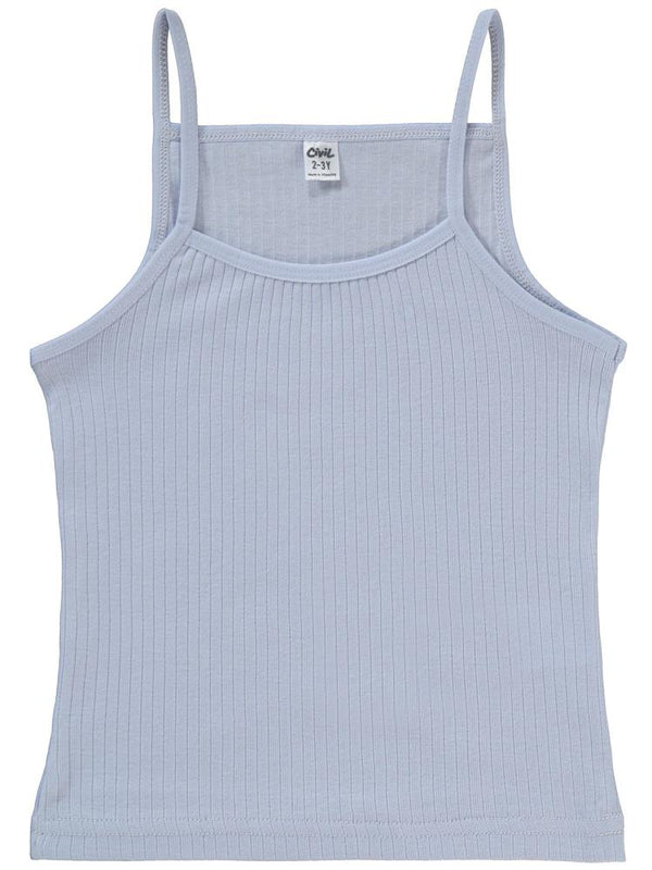 Civil Girls Ribana Çizgili 2-10 Yaş 2'li Atlet Set - Beyaz