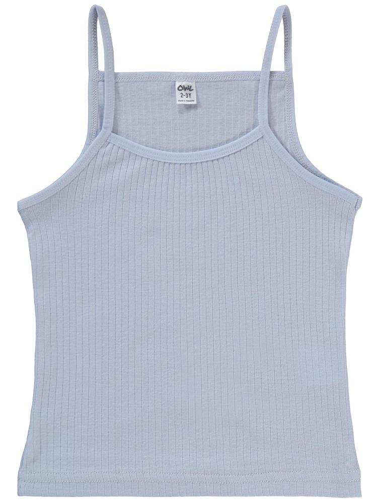 Civil Girls Ribana Çizgili 2-10 Yaş 2'li Atlet Set - Beyaz