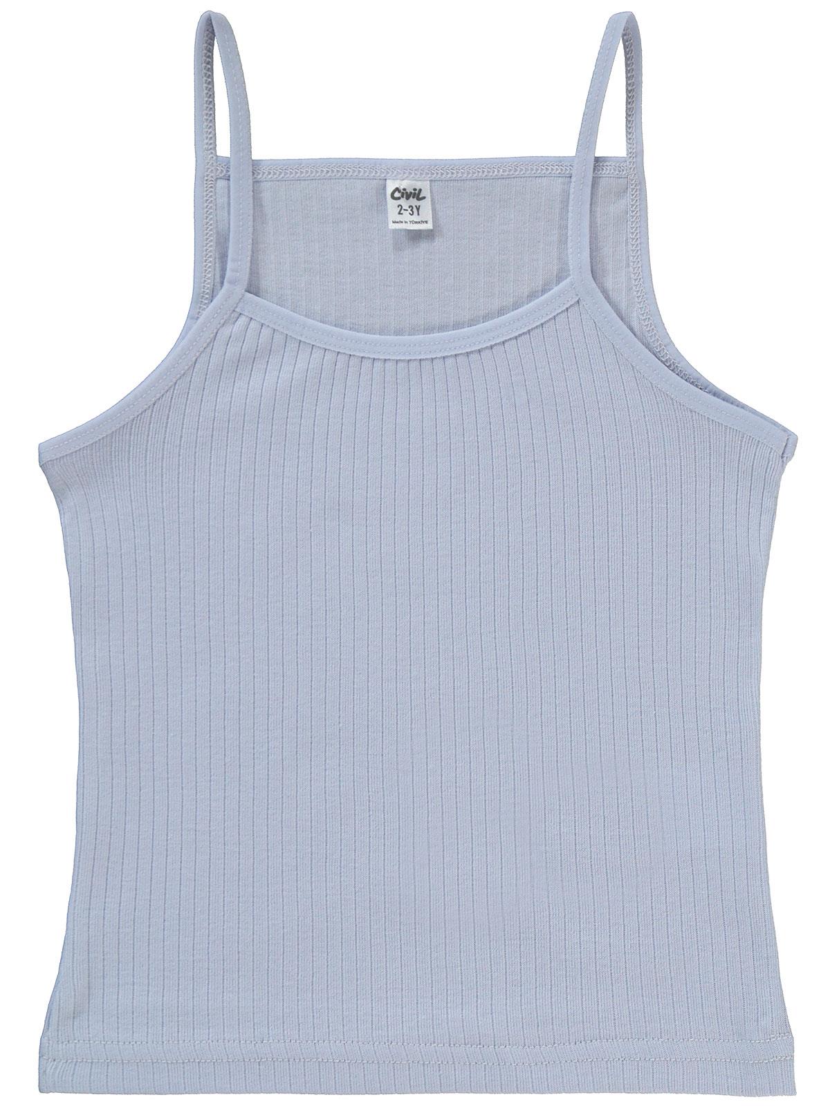 Civil Girls Ribana Çizgili 2-10 Yaş 2'li Atlet Set - Beyaz