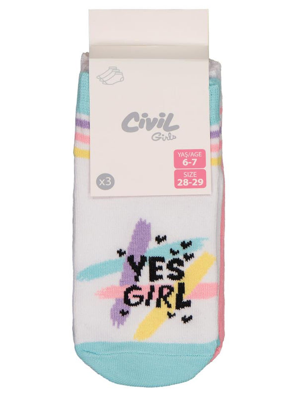 Civil Girls YES 3'lü 2-12 Yaş Kız Patik Çorap