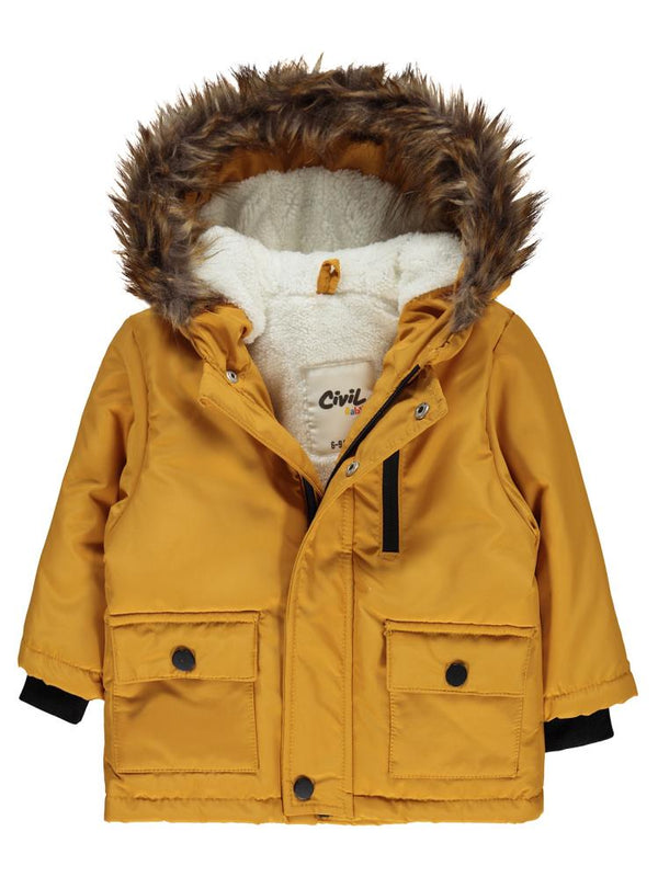 Civil Baby Kürklü 6-18 Ay Mont - Hardal