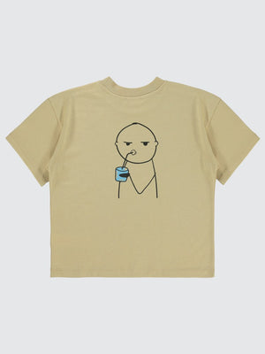 Mivil Boys Drink Baskılı 10-13 Yaş Tişört - Bej