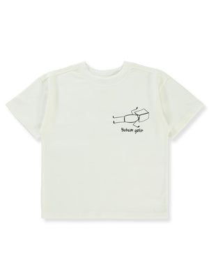 Mivil Boys Yuhum Gelir Baskılı 10-13 Yaş Tişört - Ekru