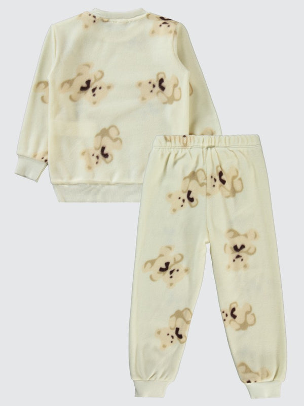 Civil Girls Ayıcık Desenli 2-5 Yaş Pijama Takımı - Beyaz