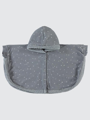 Civil Girls Yıldız Desenli 2-5 Yaş Pelerin - Gri