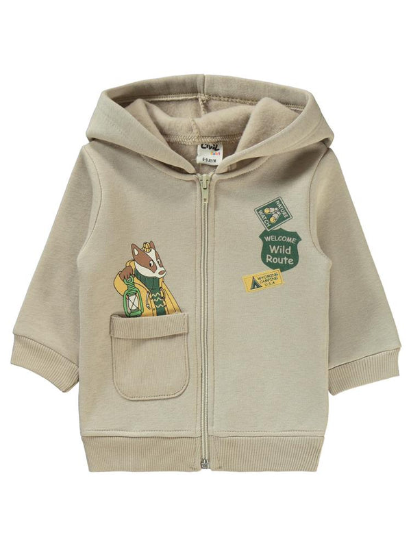 Civil Baby Hayvan Baskılı 6-18 Ay Takım - Bej