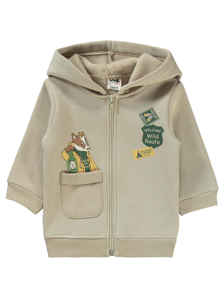 Civil Baby Hayvan Baskılı 6-18 Ay Takım - Bej