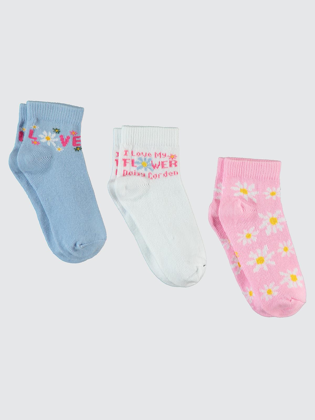 Civil Girls Papatya 3'lü 2-12 Yaş Kız Patik Çorap