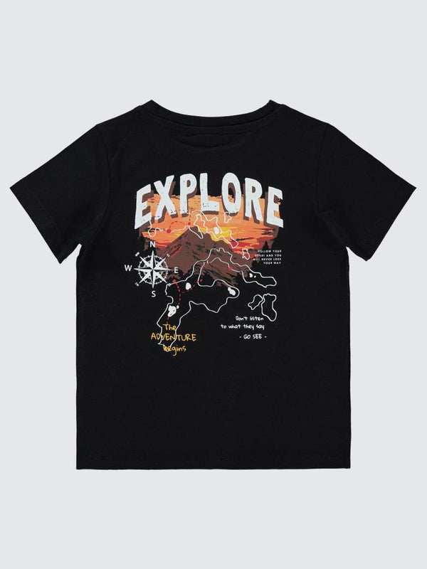 Civil Boys Explore Baskılı 2-5 Yaş Tişört - Siyah