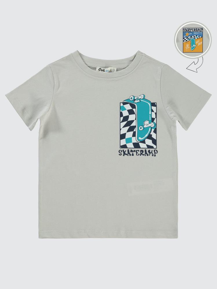 Civil Boys Skateramp Baskılı 2-5 Yaş Tişört - Gri