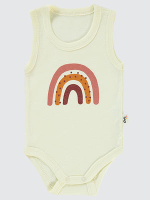 Civil Baby Gökkuşağı Baskılı 1-36 Ay Çıtçıtlı Badi - Fil Dişi