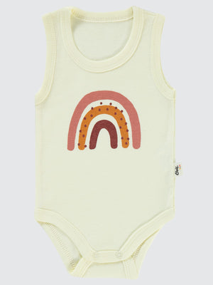 Civil Baby Gökkuşağı Baskılı 1-36 Ay Çıtçıtlı Badi - Fil Dişi