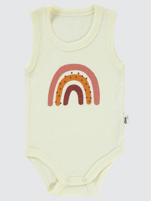 Civil Baby Gökkuşağı Baskılı 1-36 Ay Çıtçıtlı Badi - Fil Dişi