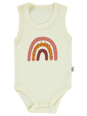 Civil Baby Gökkuşağı Baskılı 1-36 Ay Çıtçıtlı Badi - Fil Dişi