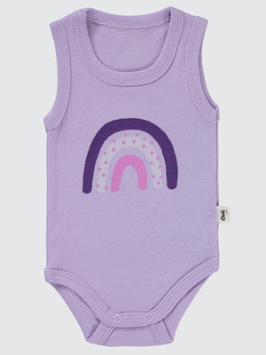 Civil Baby Gökkuşağı Baskılı 1-36 Ay Çıtçıtlı Badi - Lila