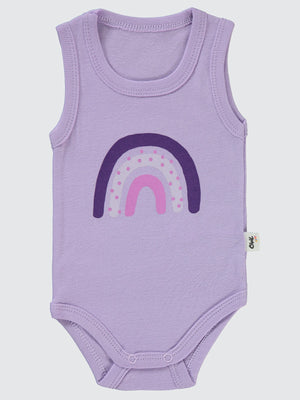 Civil Baby Gökkuşağı Baskılı 1-36 Ay Çıtçıtlı Badi - Lila