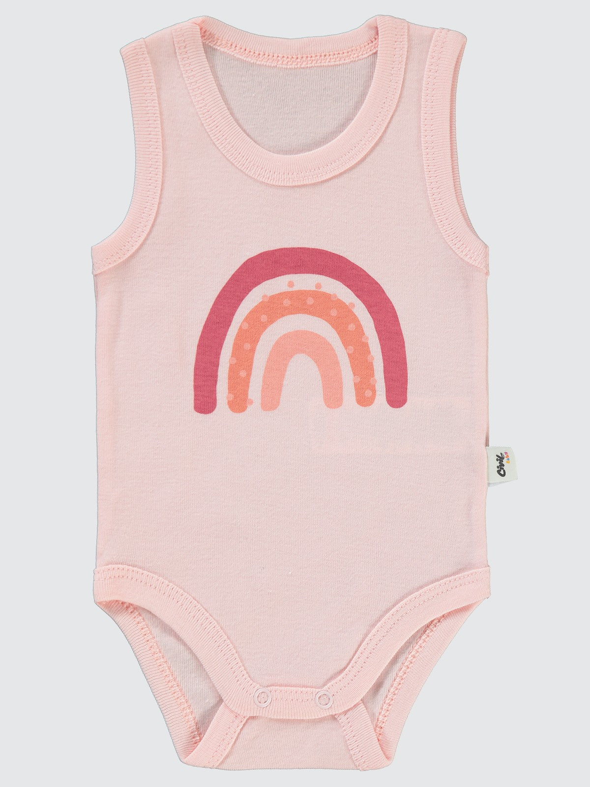 Civil Baby Gökkuşağı Baskılı 1-36 Ay Çıtçıtlı Badi - Pudra