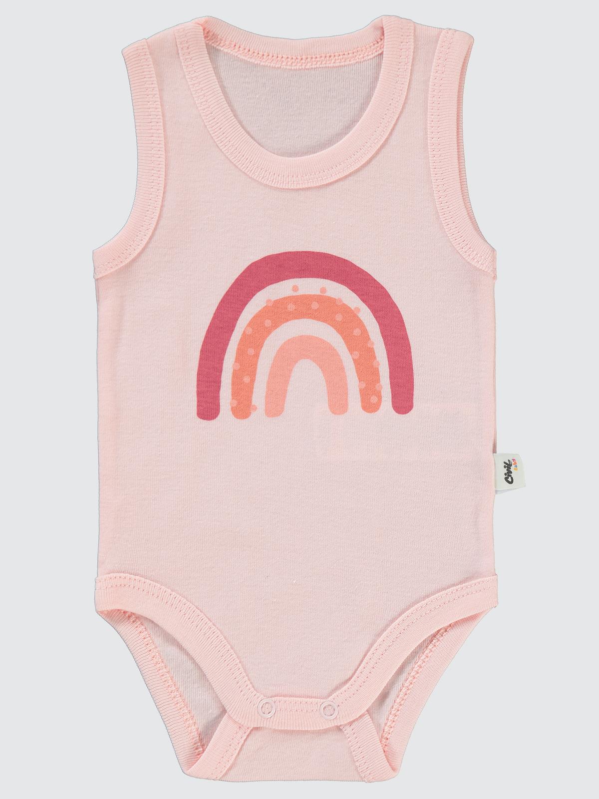 Civil Baby Gökkuşağı Baskılı 1-36 Ay Çıtçıtlı Badi - Pudra