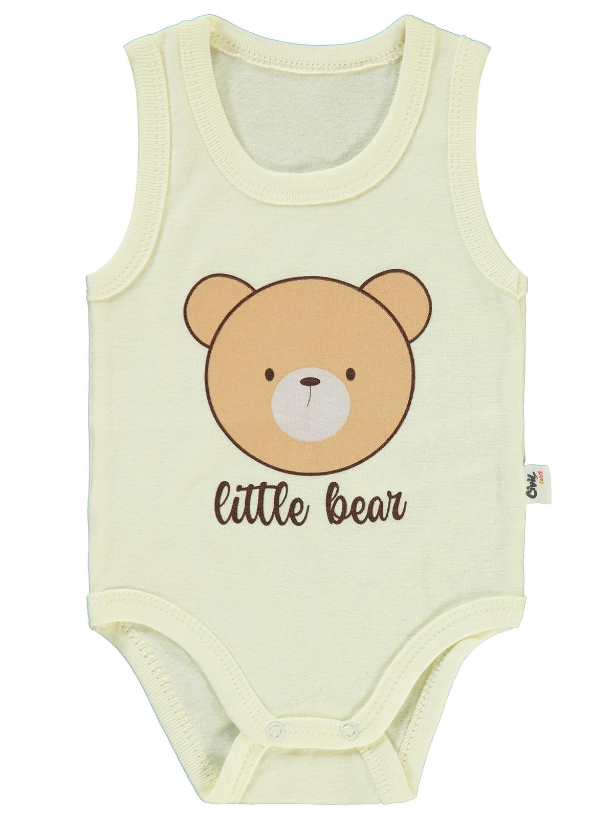 Civil Baby Little Bear Baskılı 1-36 Ay Çıtçıtlı Badi - Fil Dişi