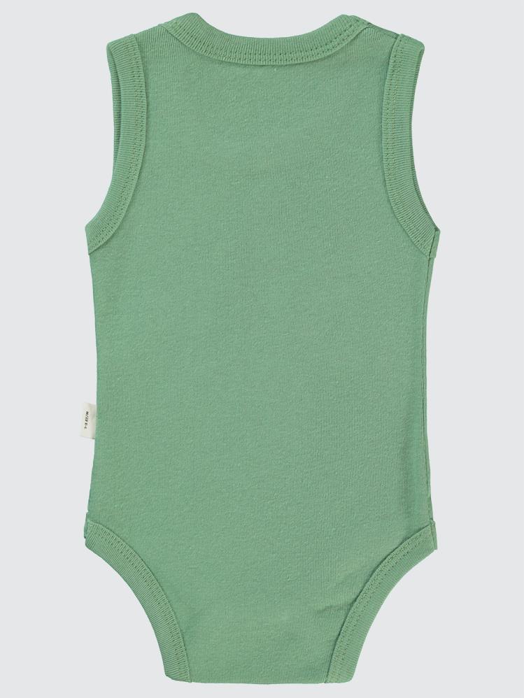 Civil Baby Little Bear Baskılı 1-36 Ay Çıtçıtlı Badi - Haki