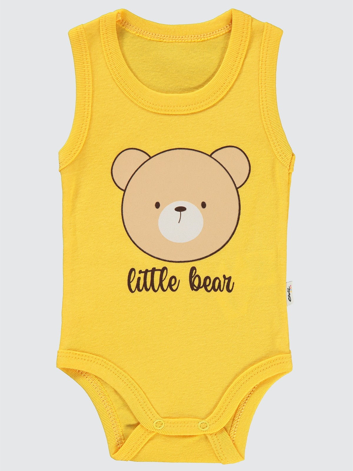 Civil Baby Little Bear Baskılı 1-36 Ay Çıtçıtlı Badi - Hardal